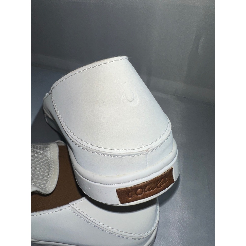 OluKai Pehuea Womens 7.5 White Mesh Slip On Sneakers 20271-WBWB Drop-In Heel - Picture 2 of 8